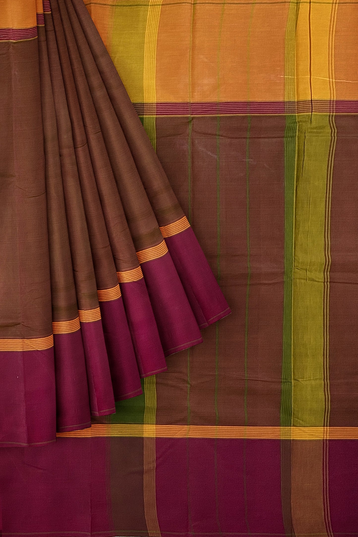 SENSAN Women’s Handloom Kanchi Cotton Saree with Blouse Piece [SKU:751]