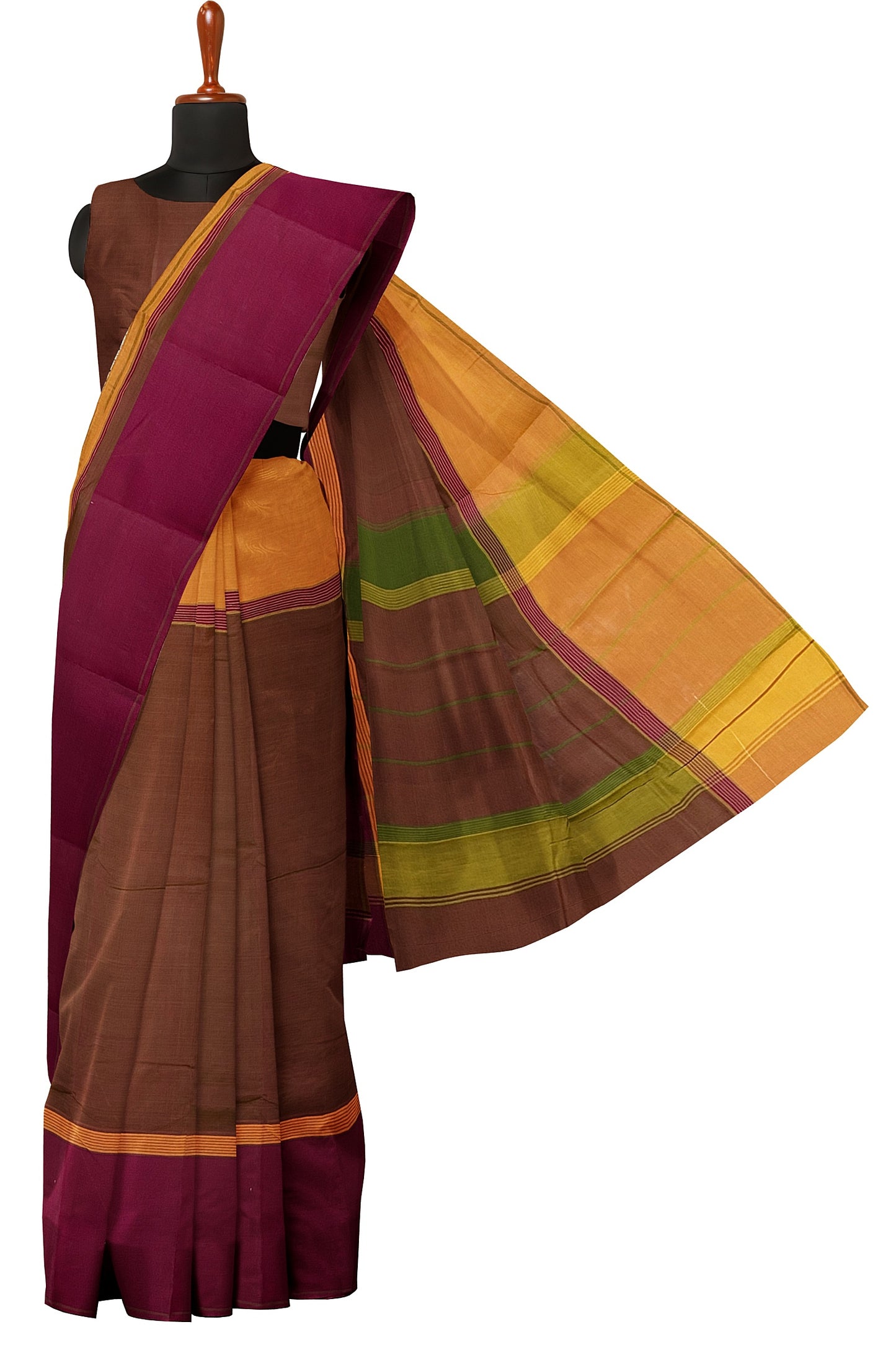 SENSAN Women’s Handloom Kanchi Cotton Saree with Blouse Piece [SKU:751]