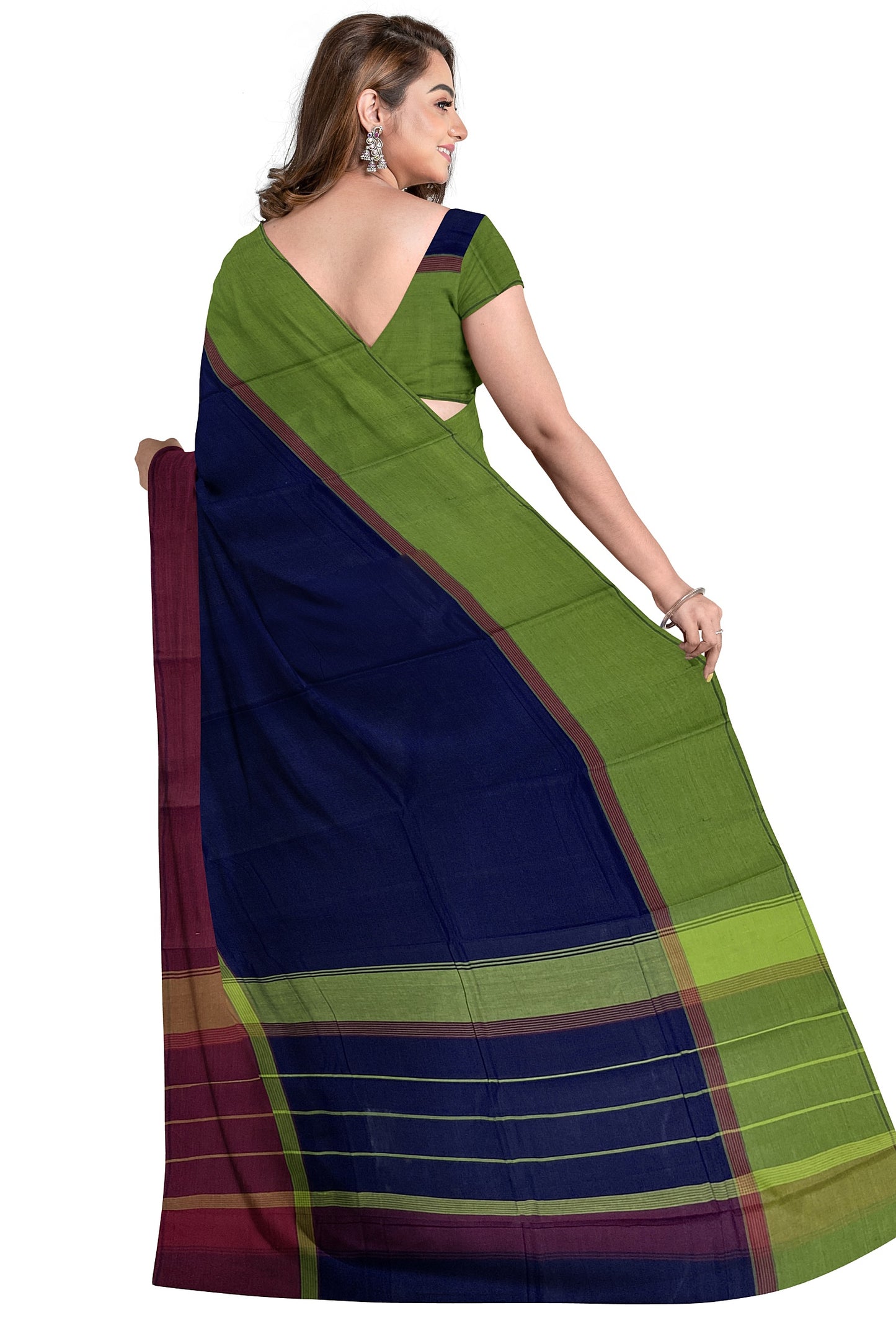 SENSAN Women’s Handloom Kanchi Cotton Saree with Blouse Piece [SKU:751]