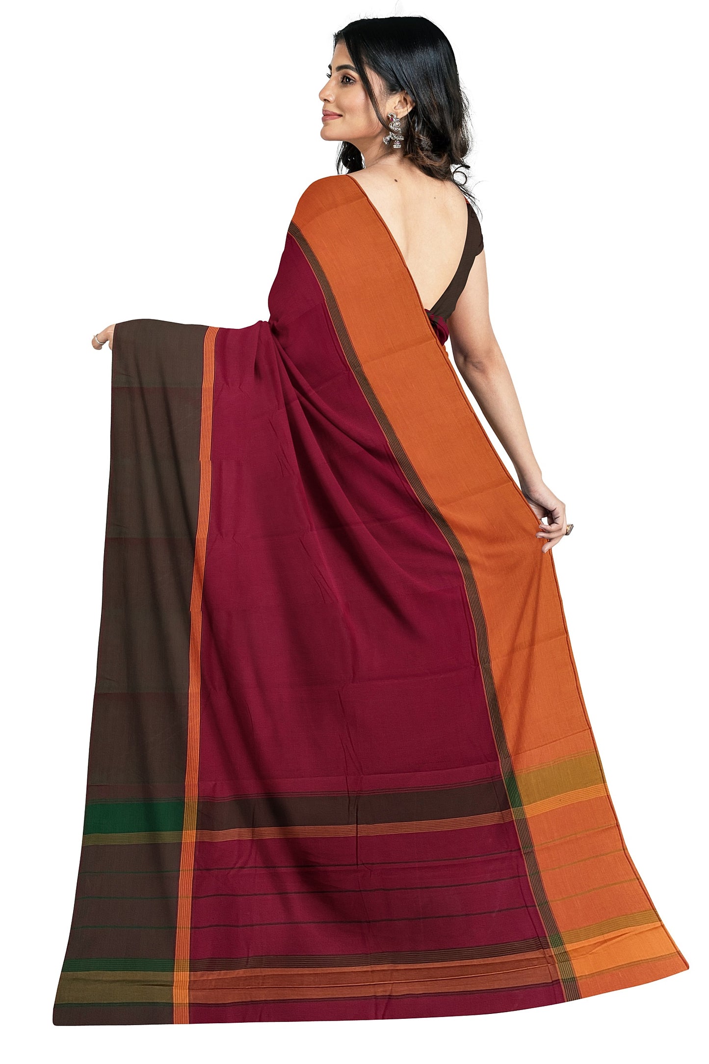 SENSAN Women’s Handloom Kanchi Cotton Saree with Blouse Piece [SKU:751]
