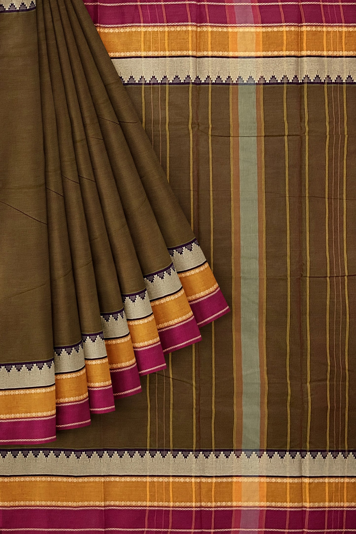 SENSAN Women’s Kanchi Cotton Saree with Blouse Piece [SKU:752]
