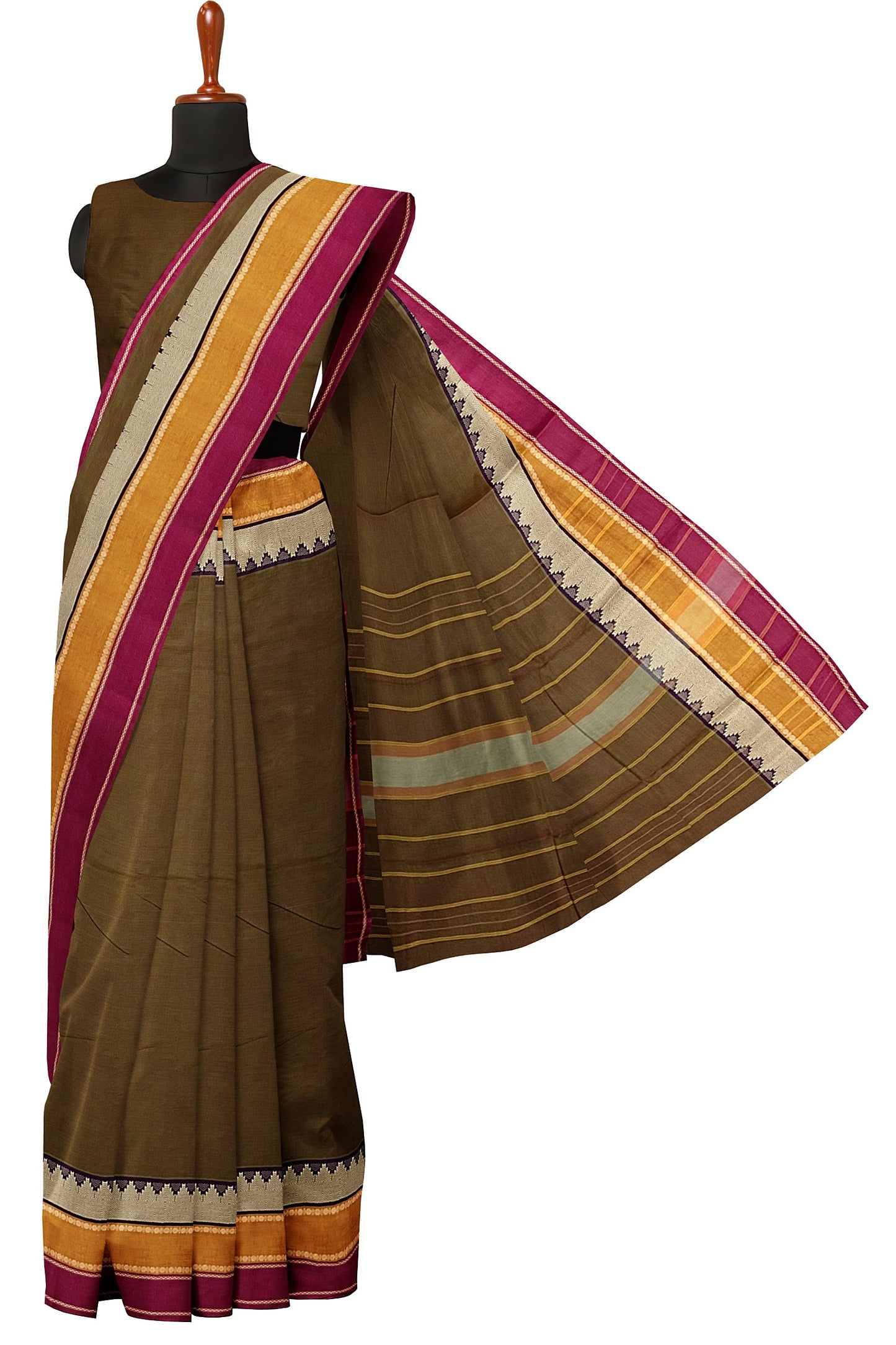 SENSAN Women’s Kanchi Cotton Saree with Blouse Piece [SKU:752]