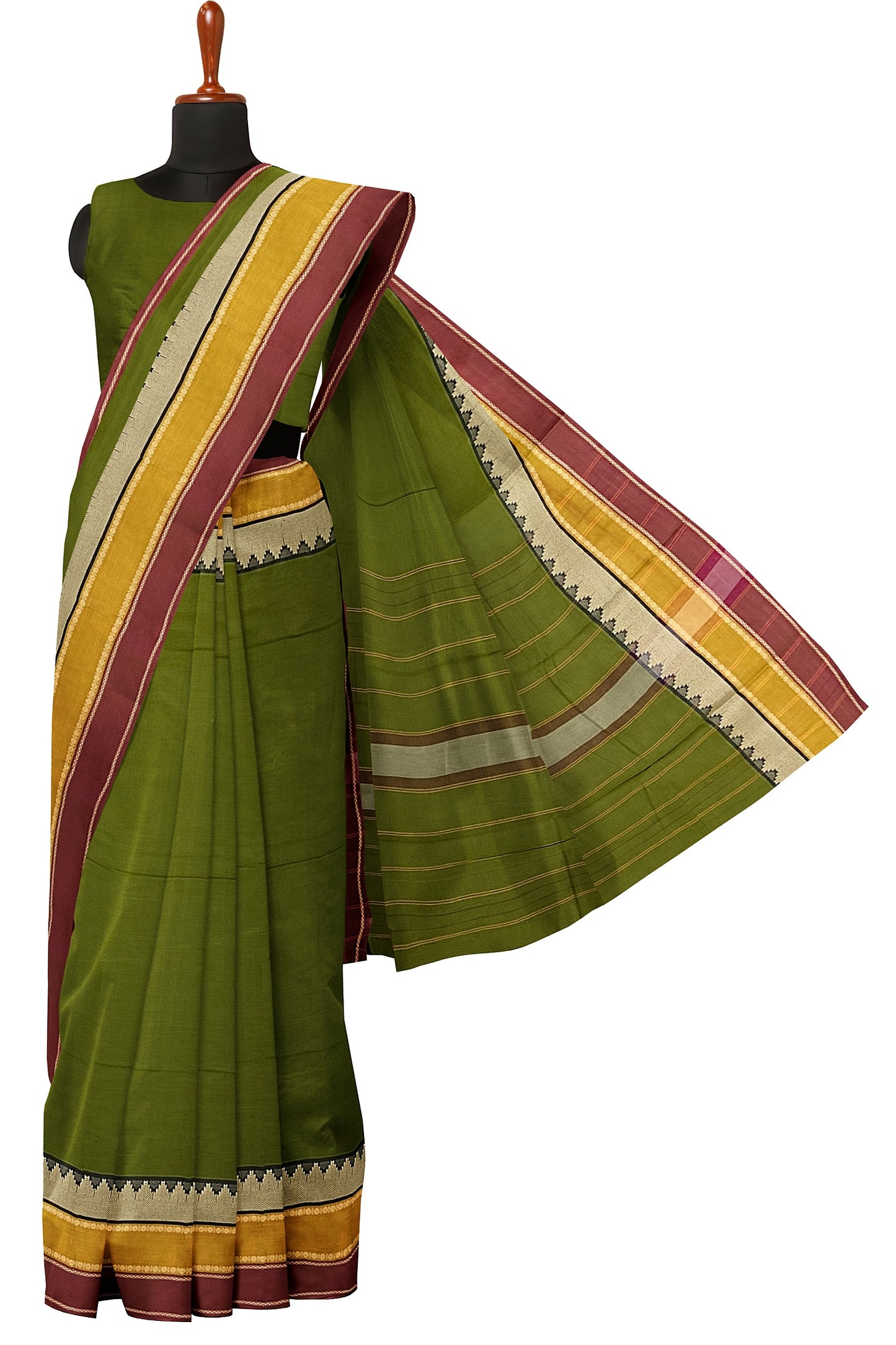 SENSAN Women’s Kanchi Cotton Saree with Blouse Piece [SKU:752]