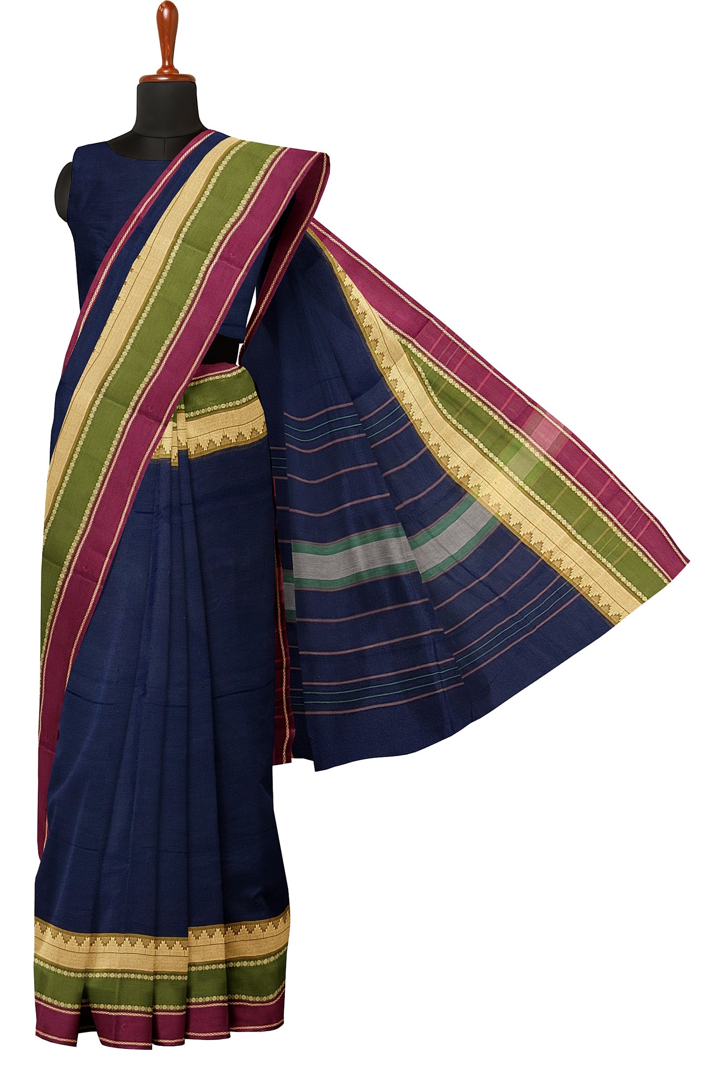 SENSAN Women’s Kanchi Cotton Saree with Blouse Piece [SKU:752]