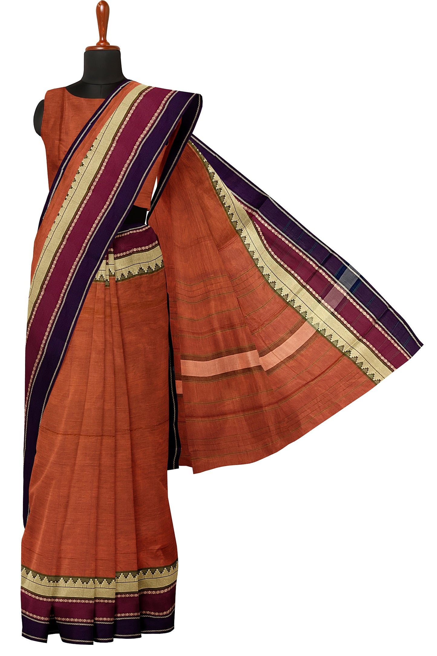 SENSAN Women’s Kanchi Cotton Saree with Blouse Piece [SKU:752]