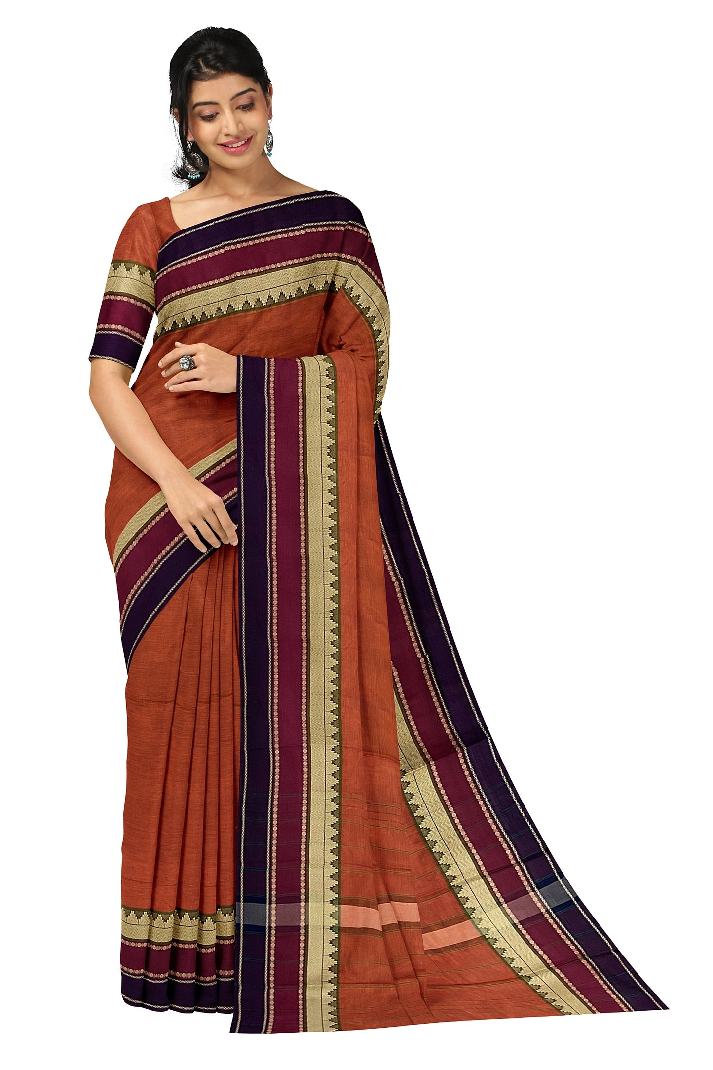 SENSAN Women’s Kanchi Cotton Saree with Blouse Piece [SKU:752]