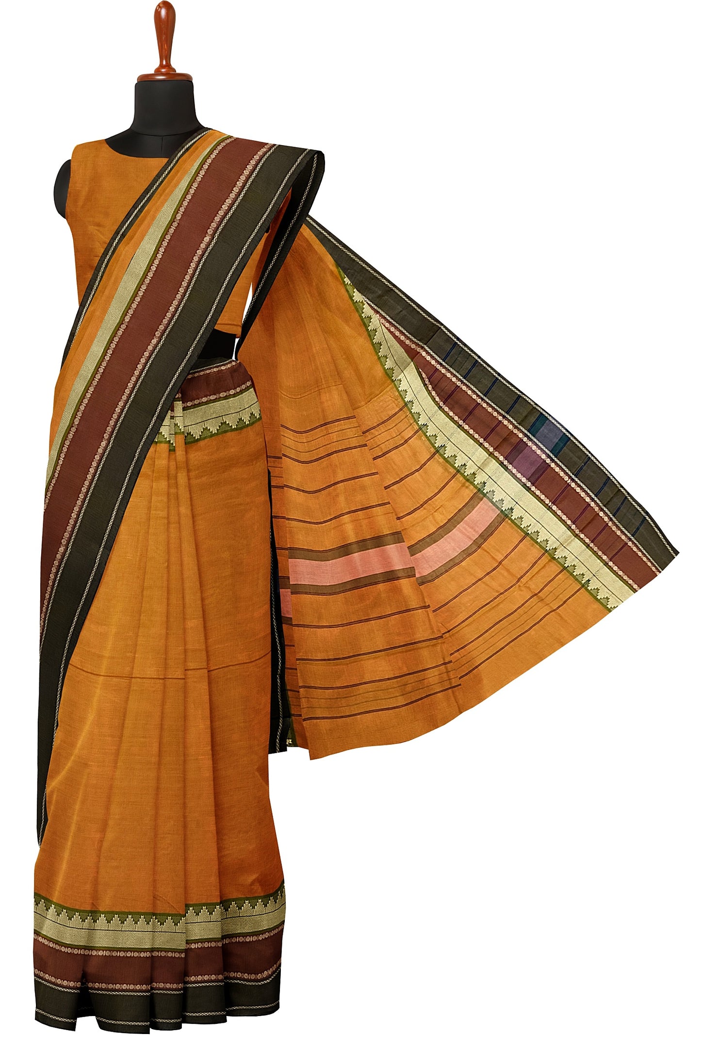 SENSAN Women’s Kanchi Cotton Saree with Blouse Piece [SKU:752]