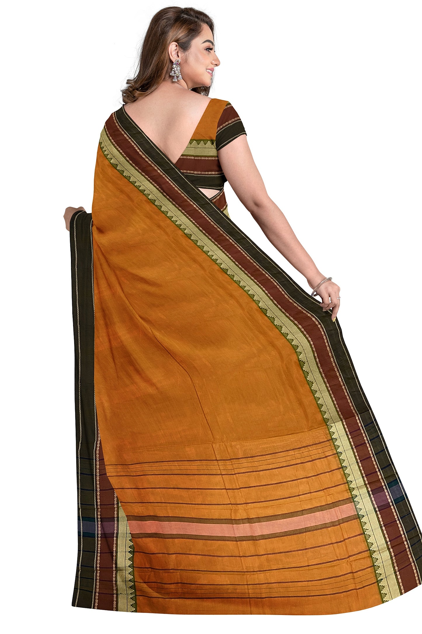 SENSAN Women’s Kanchi Cotton Saree with Blouse Piece [SKU:752]