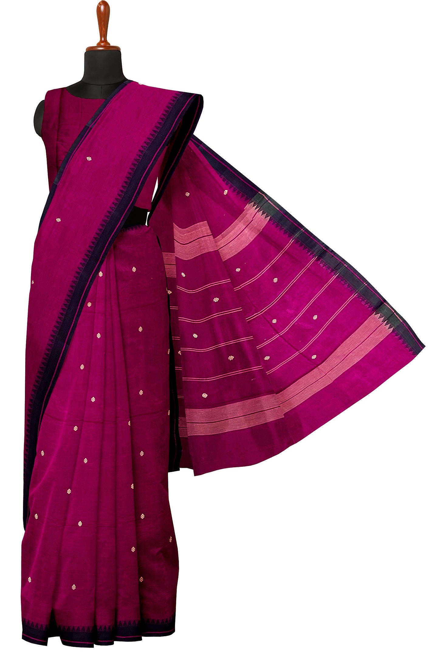 SENSAN Women’s Handloom Kanchi Cotton Saree with Blouse Piece [SKU:764]