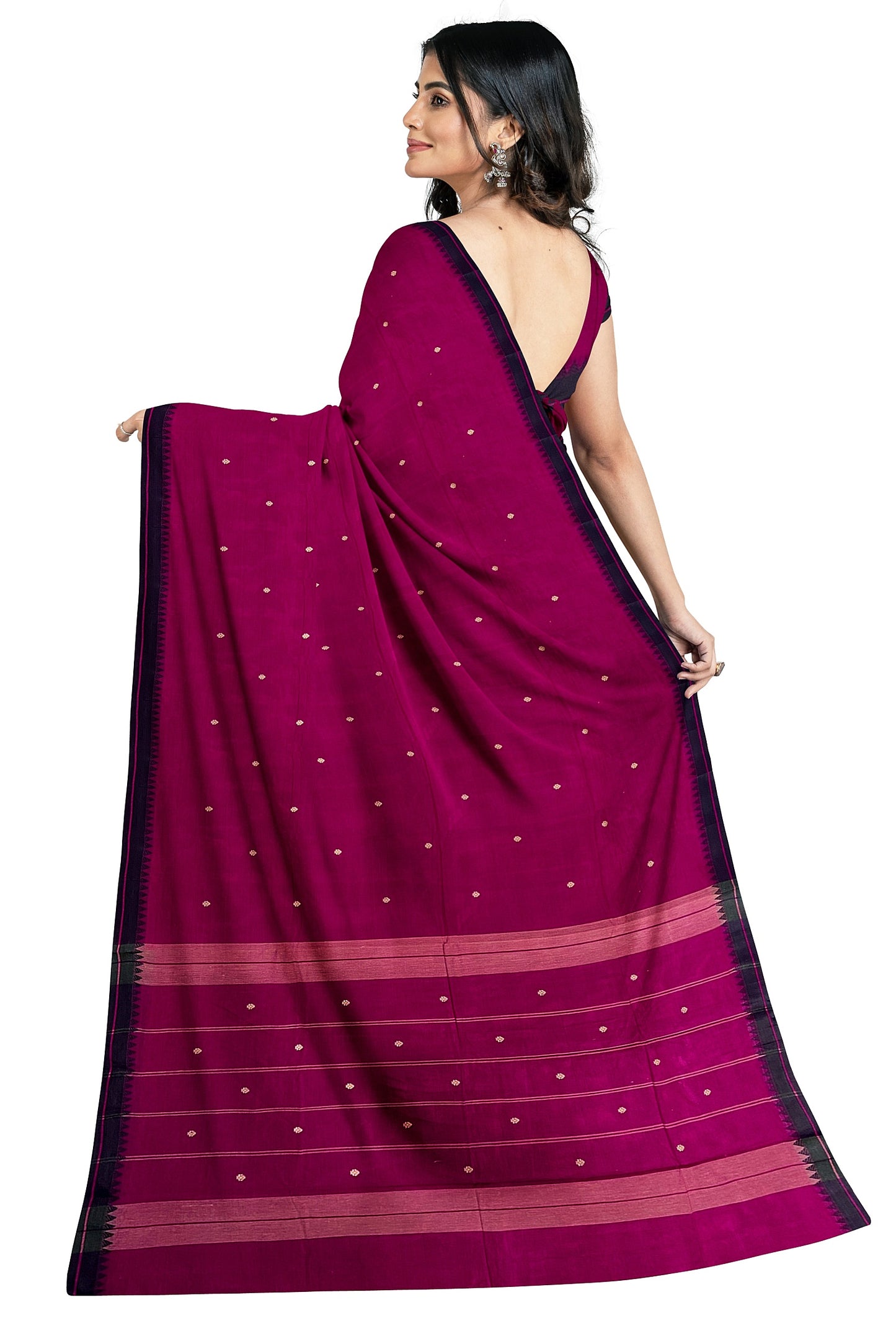 SENSAN Women’s Handloom Kanchi Cotton Saree with Blouse Piece [SKU:764]