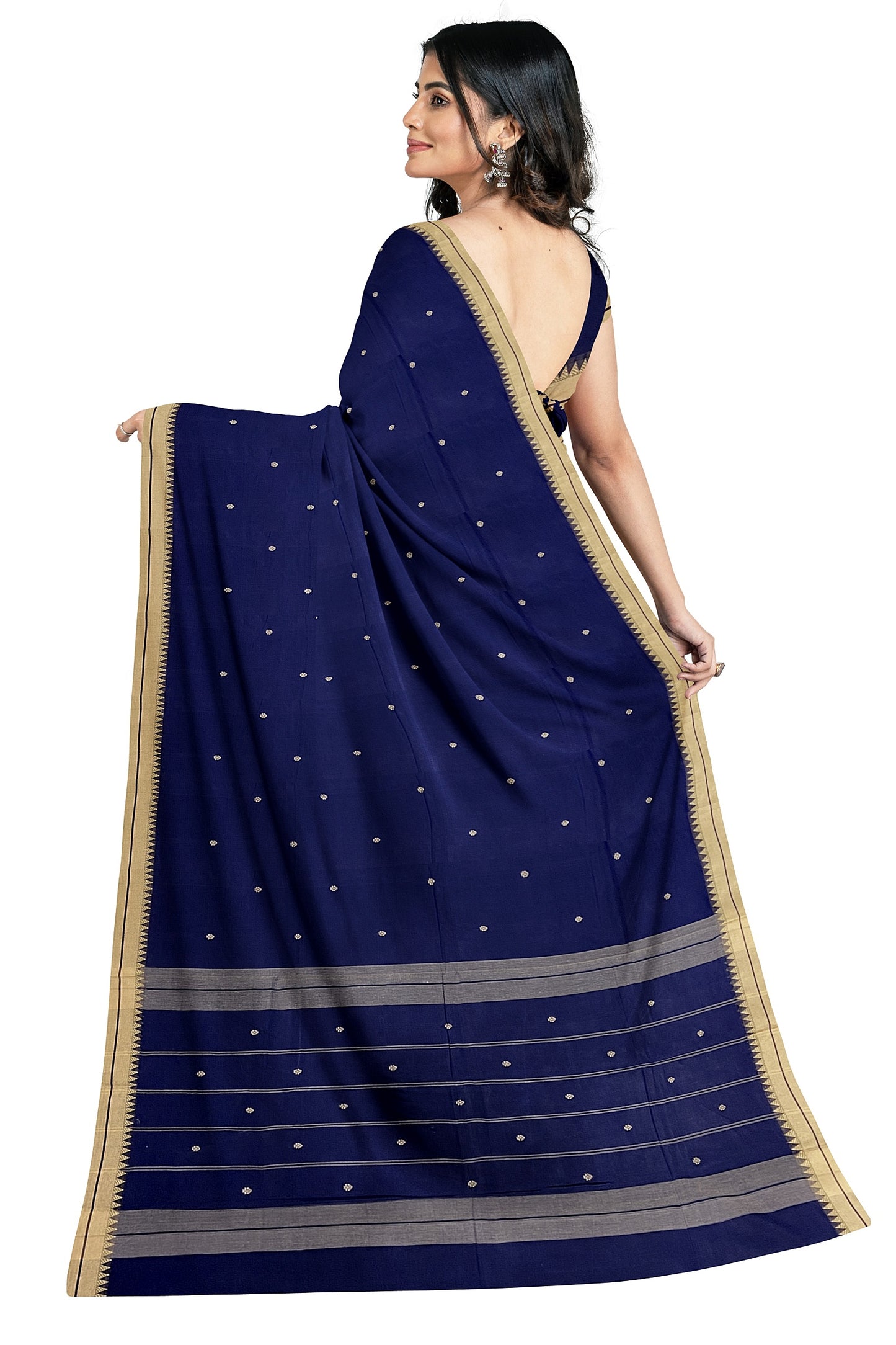 SENSAN Women’s Handloom Kanchi Cotton Saree with Blouse Piece [SKU:764]