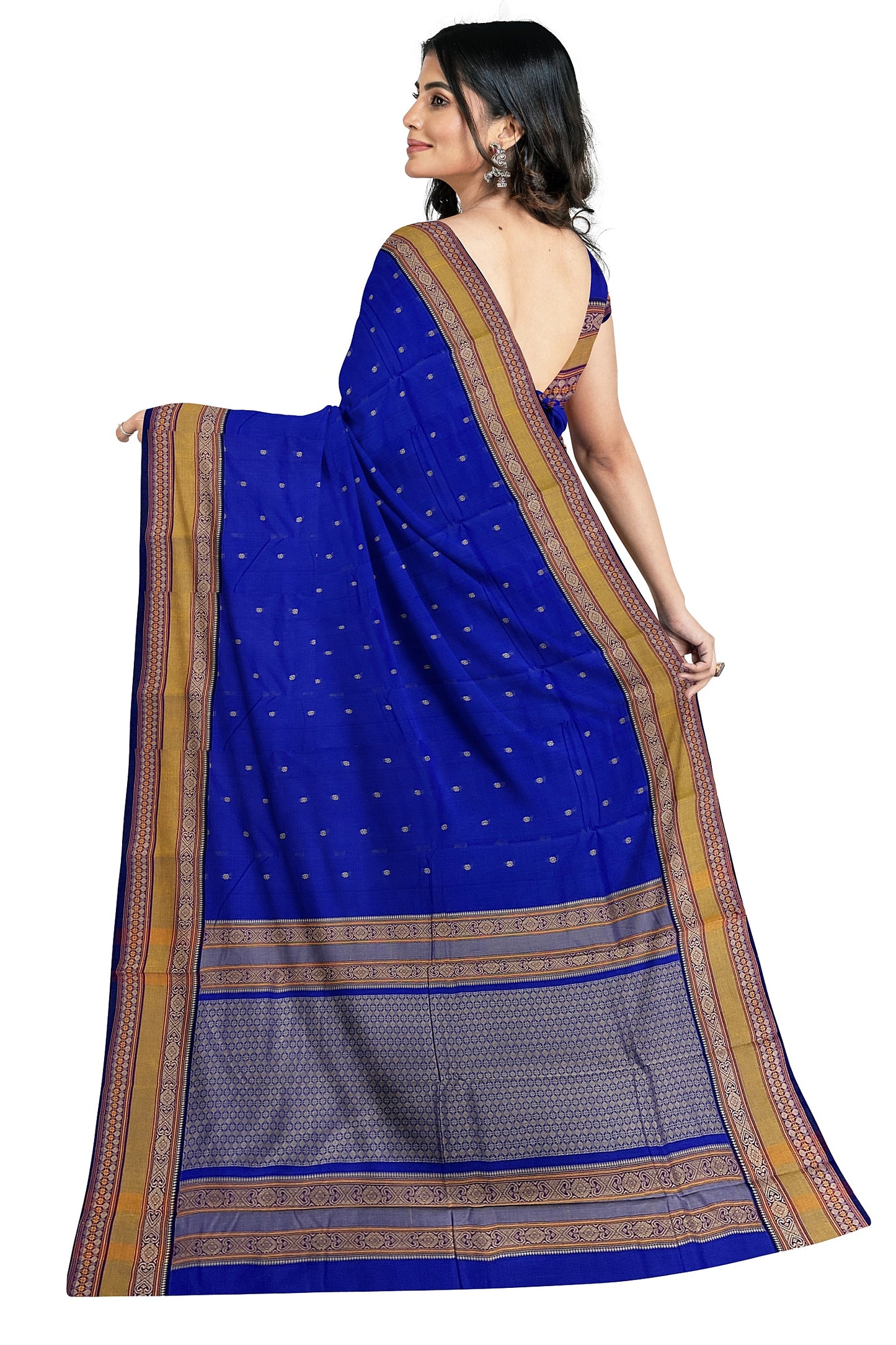 SENSAN Women’s Handloom Kanchi Cotton Saree with Blouse Piece [SKU:766]