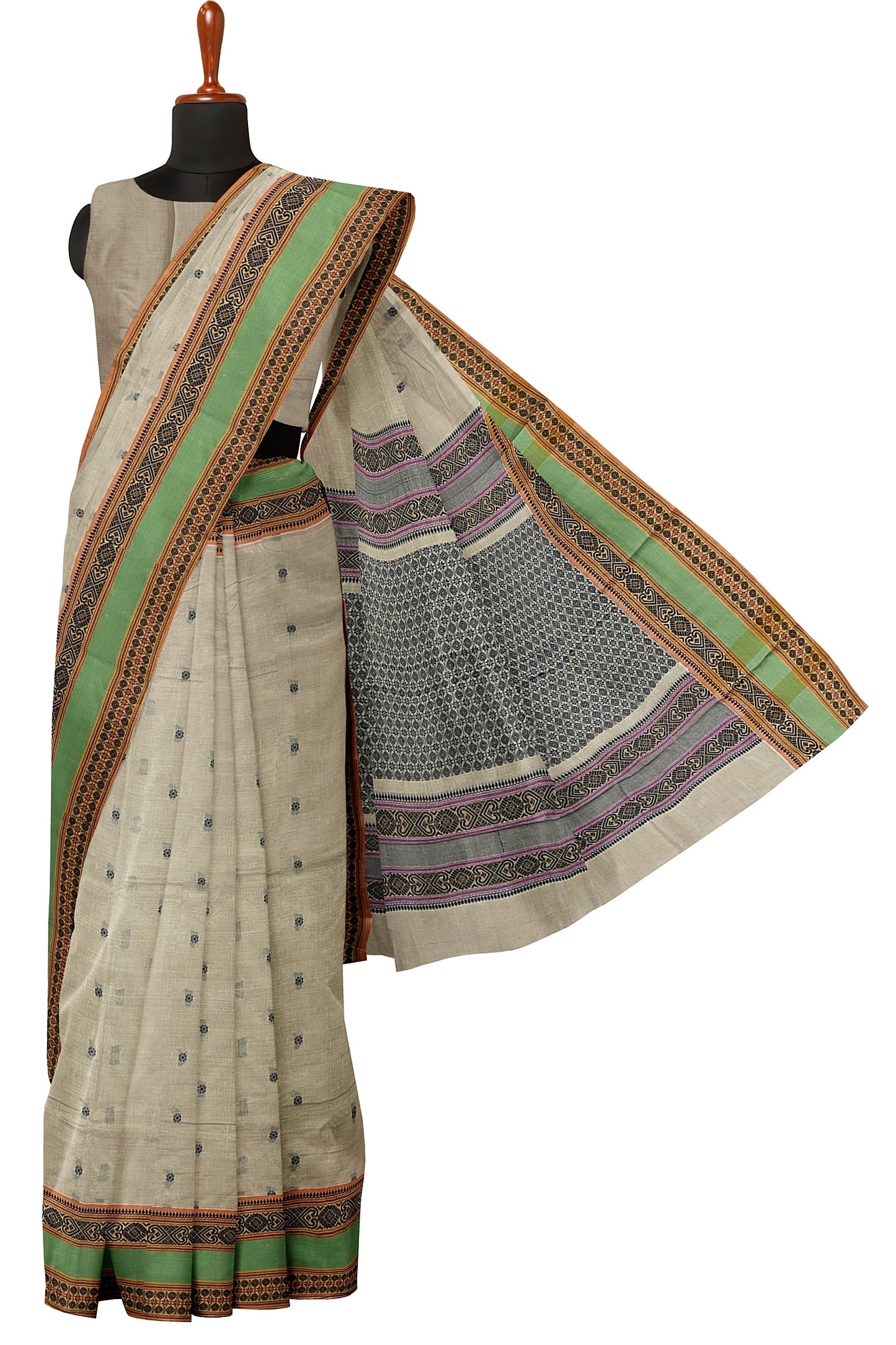 SENSAN Women’s Handloom Kanchi Cotton Saree with Blouse Piece [SKU:766]