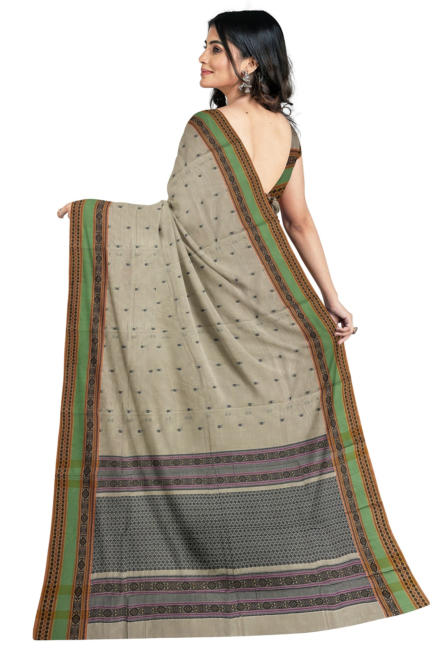 SENSAN Women’s Handloom Kanchi Cotton Saree with Blouse Piece [SKU:766]