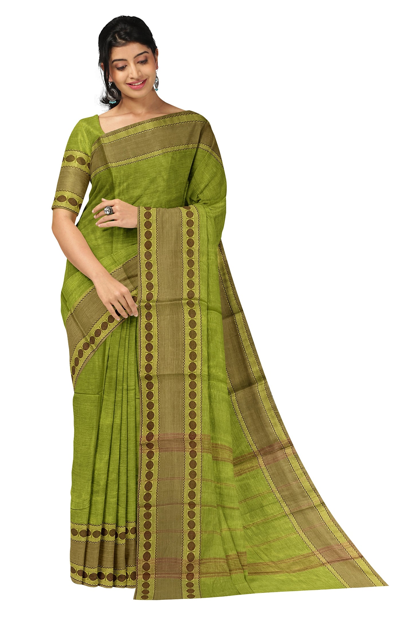 SENSAN Women’s Kanchi Cotton Saree with Blouse Piece [SKU:772]