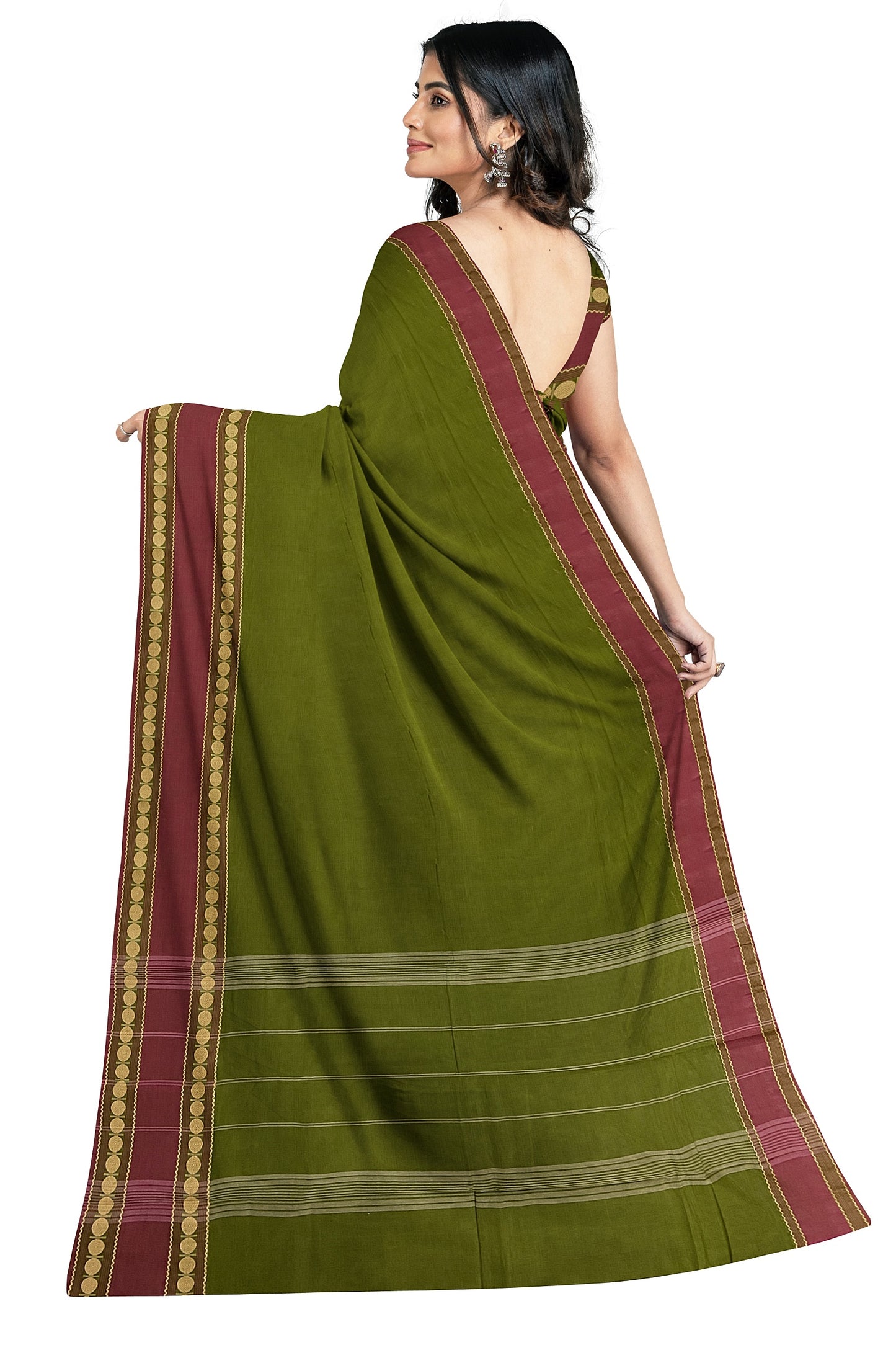 SENSAN Women’s Kanchi Cotton Saree with Blouse Piece [SKU:772]