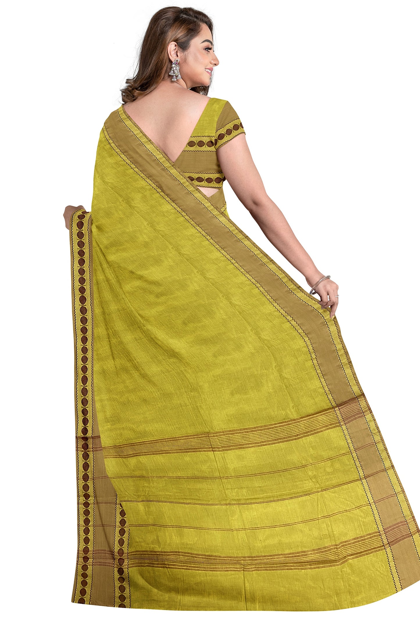 SENSAN Women’s Kanchi Cotton Saree with Blouse Piece [SKU:772]