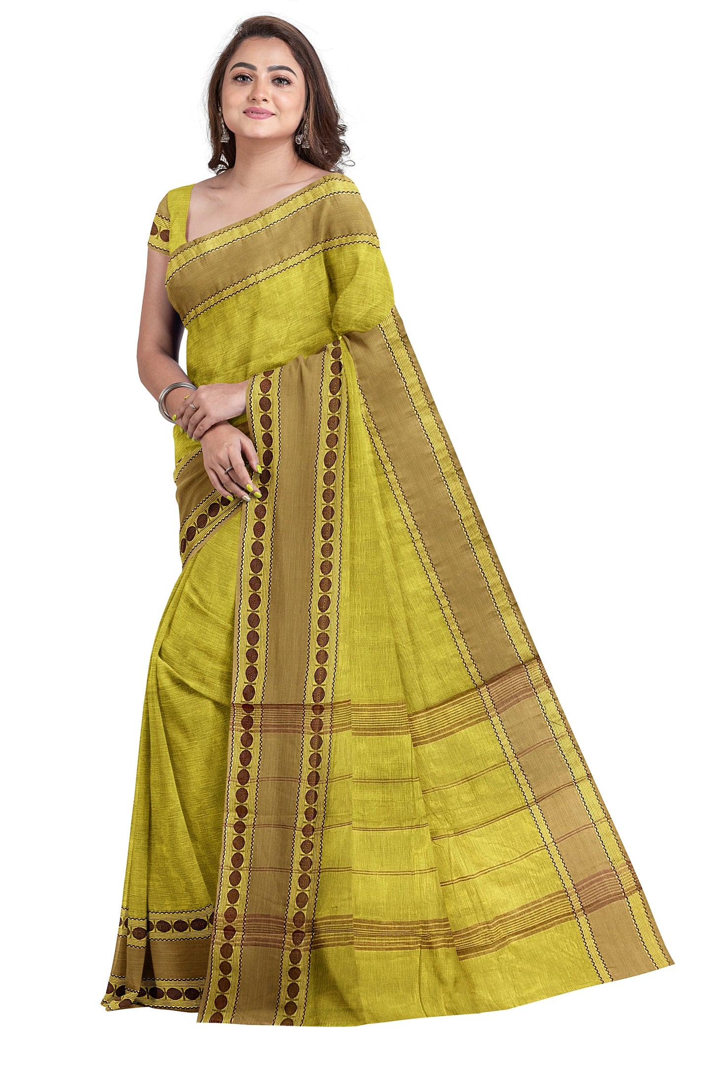 SENSAN Women’s Kanchi Cotton Saree with Blouse Piece [SKU:772]