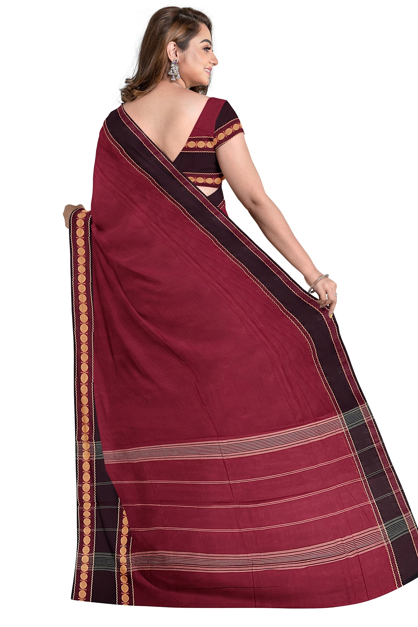 SENSAN Women’s Kanchi Cotton Saree with Blouse Piece [SKU:772]