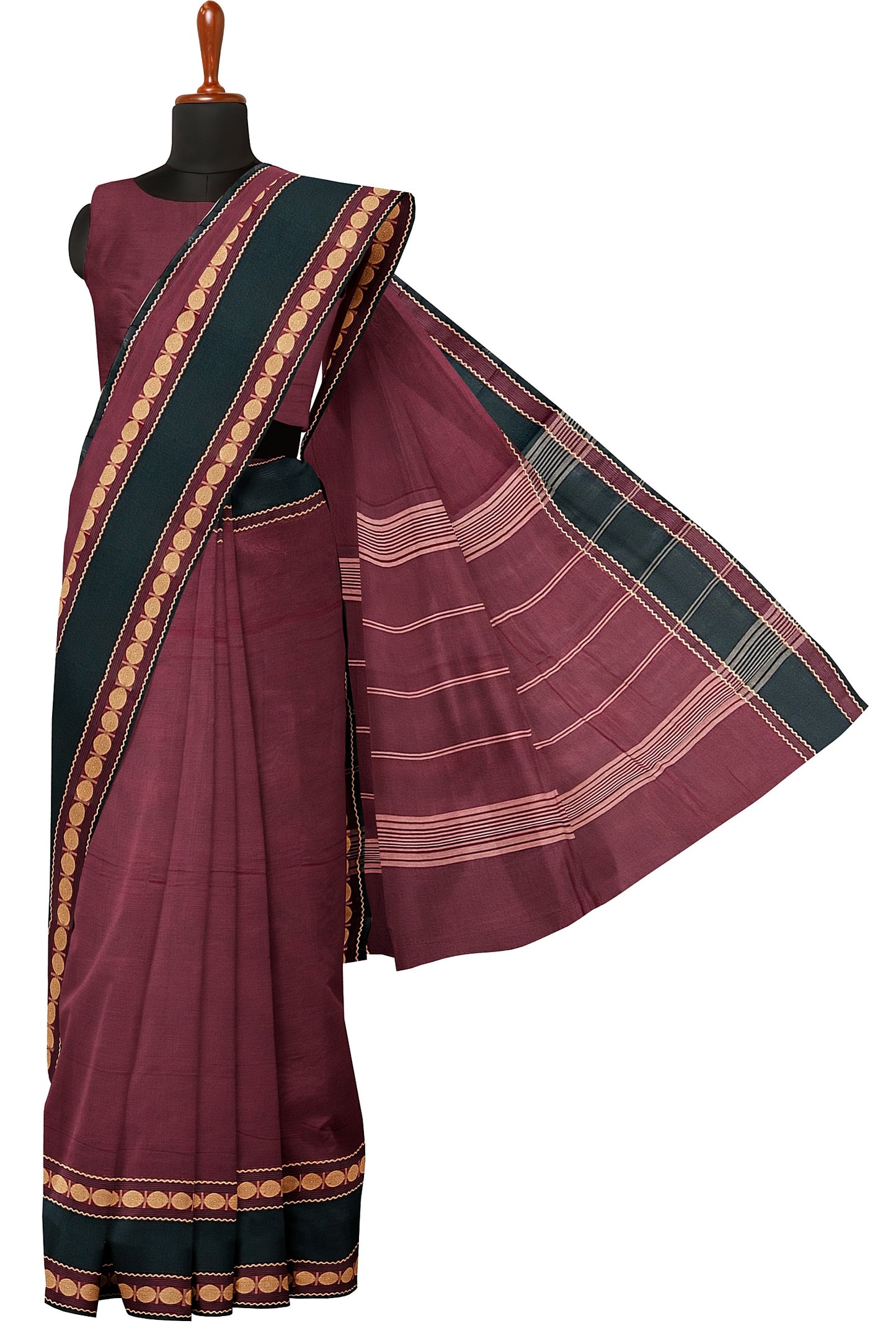 SENSAN Women’s Kanchi Cotton Saree with Blouse Piece [SKU:772]