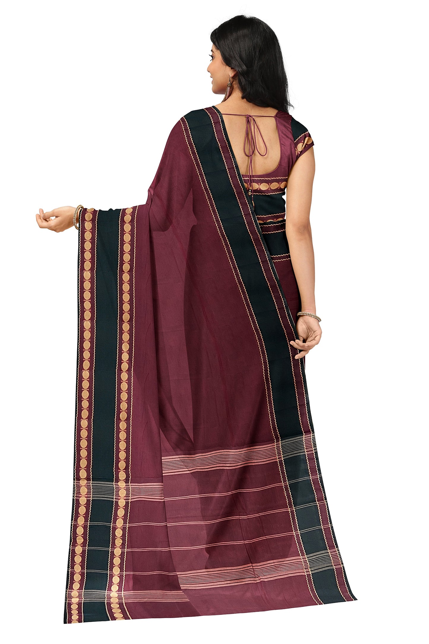 SENSAN Women’s Kanchi Cotton Saree with Blouse Piece [SKU:772]