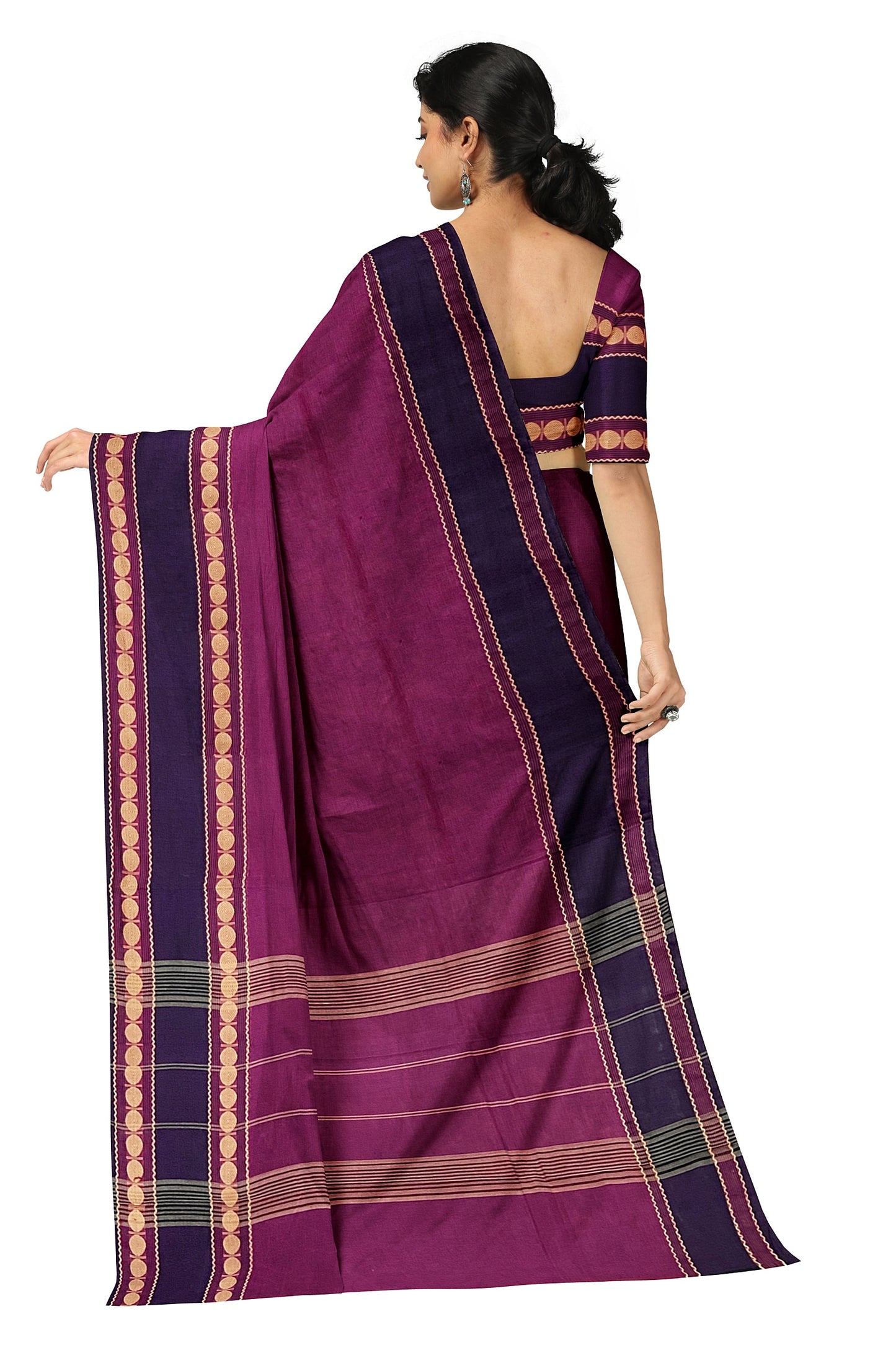 SENSAN Women’s Kanchi Cotton Saree with Blouse Piece [SKU:772]