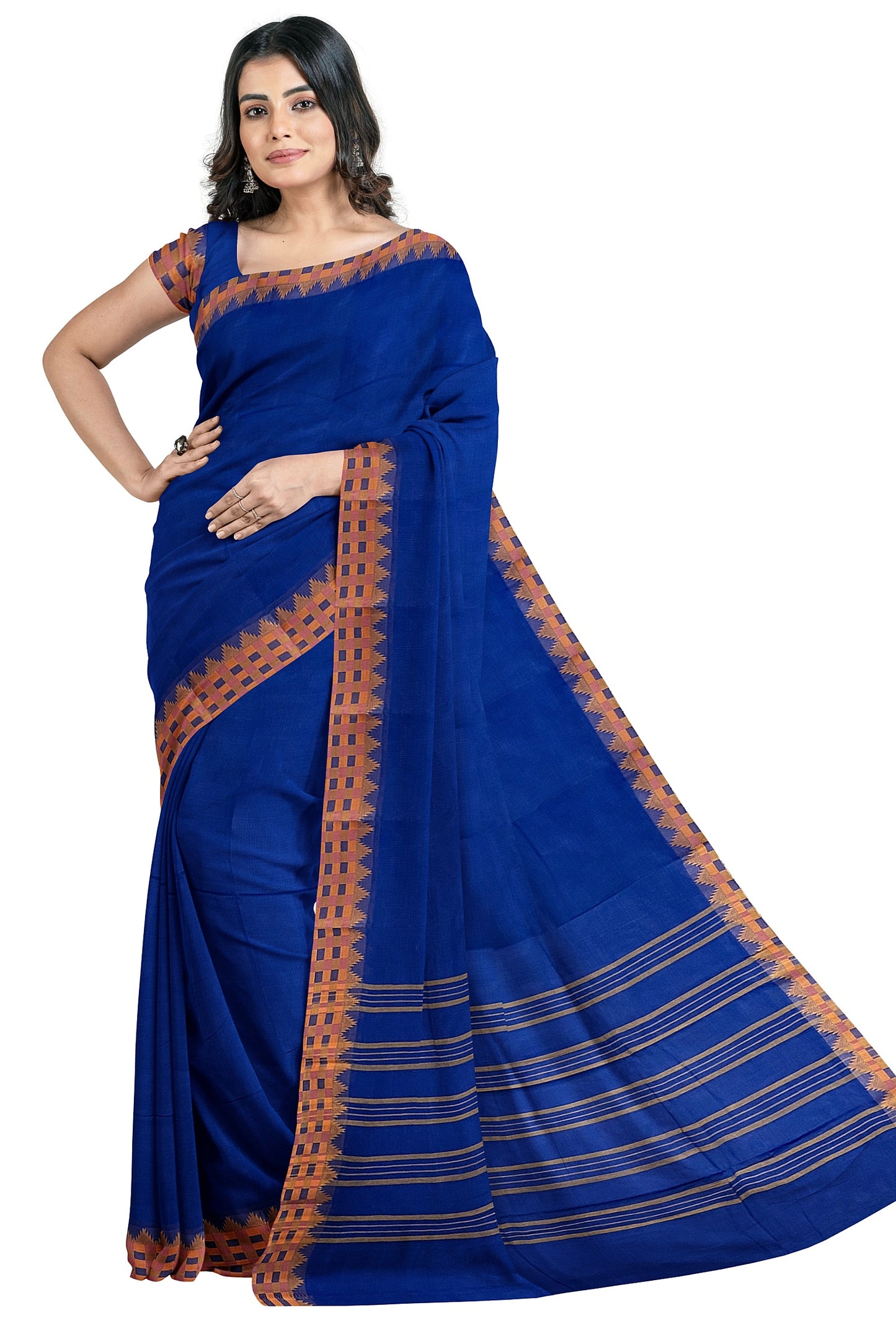 SENSAN Women’s  Kanchi Cotton Saree with Blouse Piece [SKU:773]