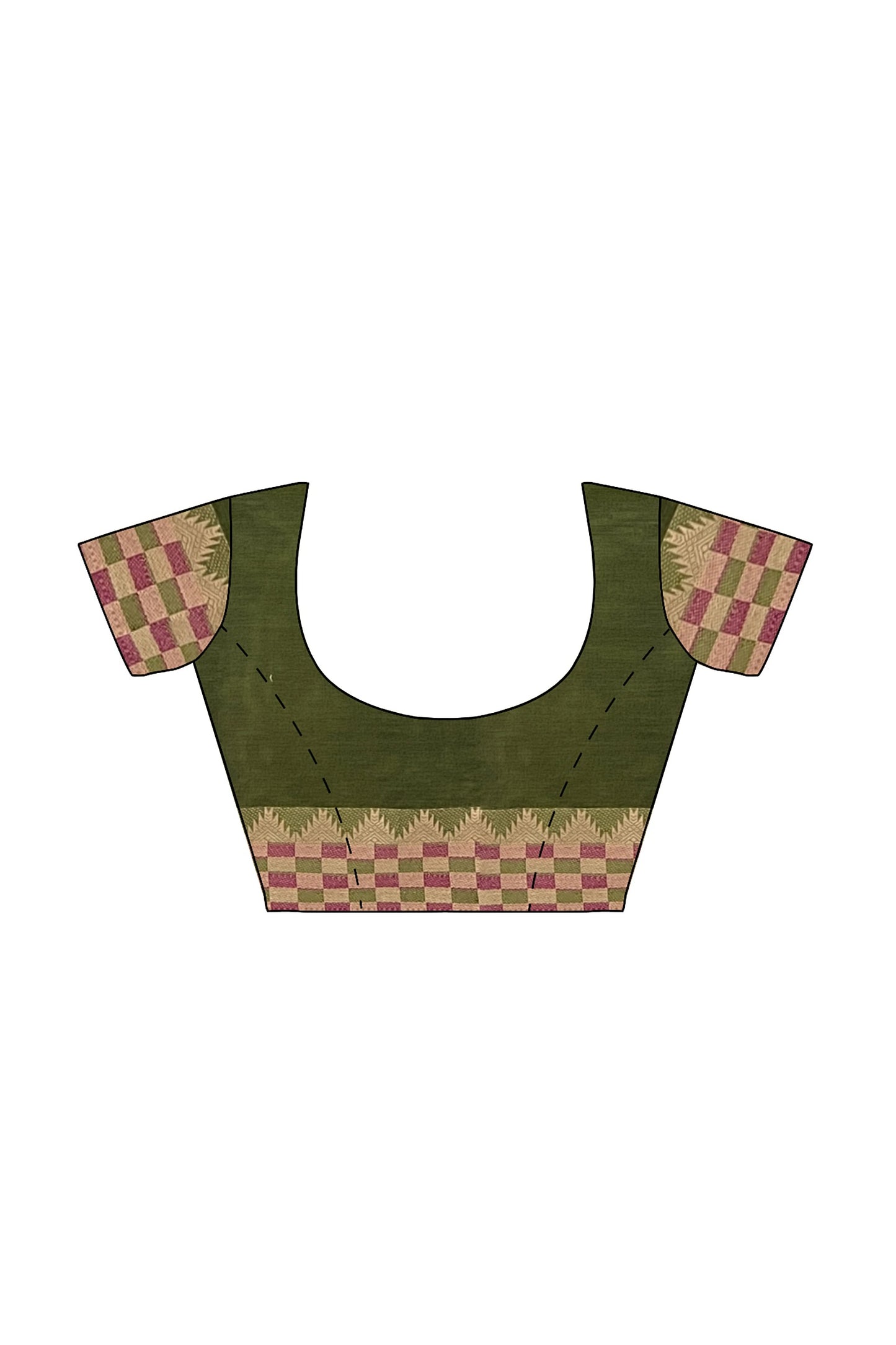 SENSAN Women’s  Kanchi Cotton Saree with Blouse Piece [SKU:773]