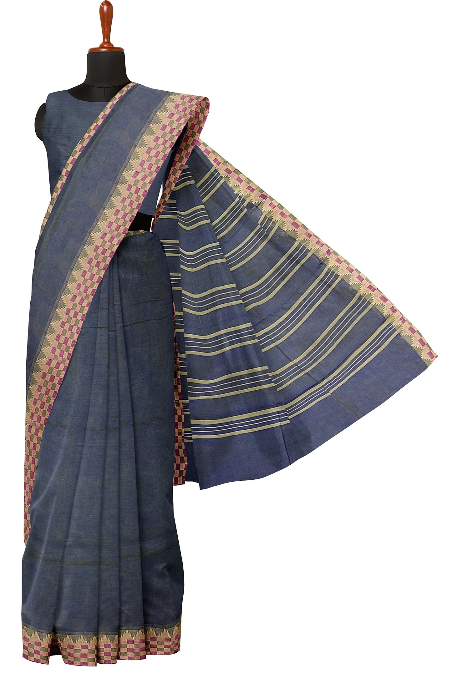 SENSAN Women’s  Kanchi Cotton Saree with Blouse Piece [SKU:773]