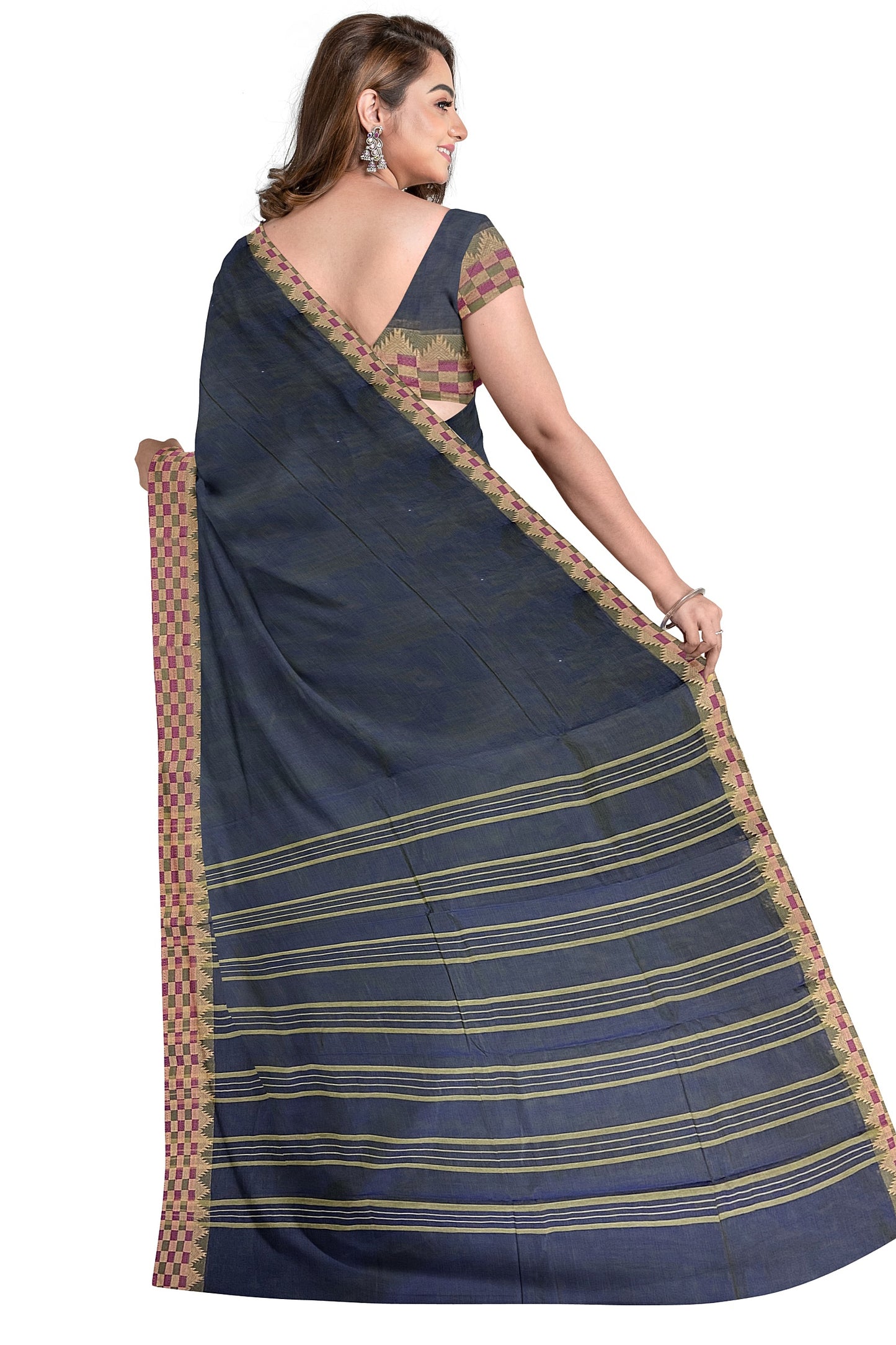 SENSAN Women’s  Kanchi Cotton Saree with Blouse Piece [SKU:773]