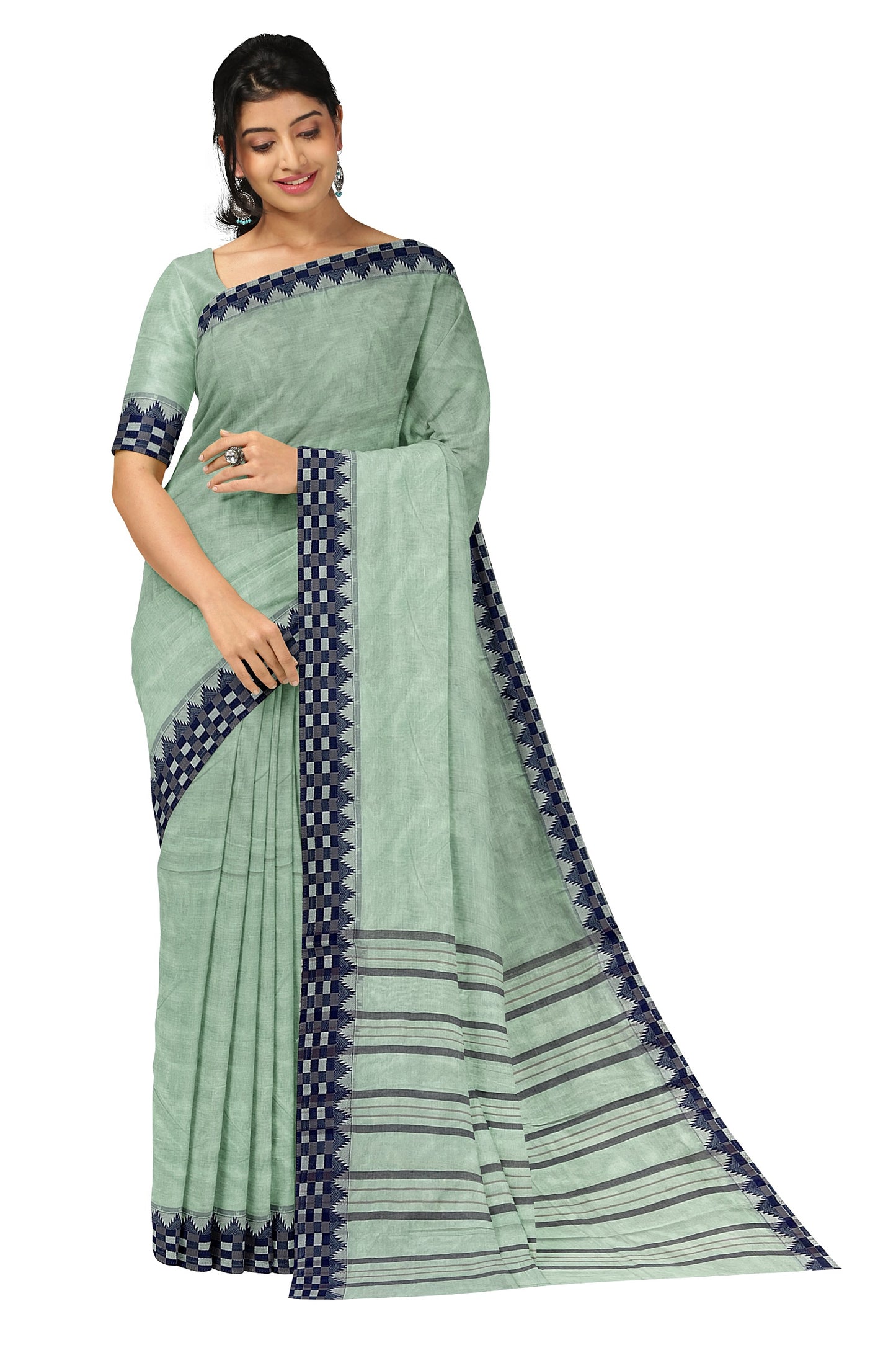 SENSAN Women’s  Kanchi Cotton Saree with Blouse Piece [SKU:773]