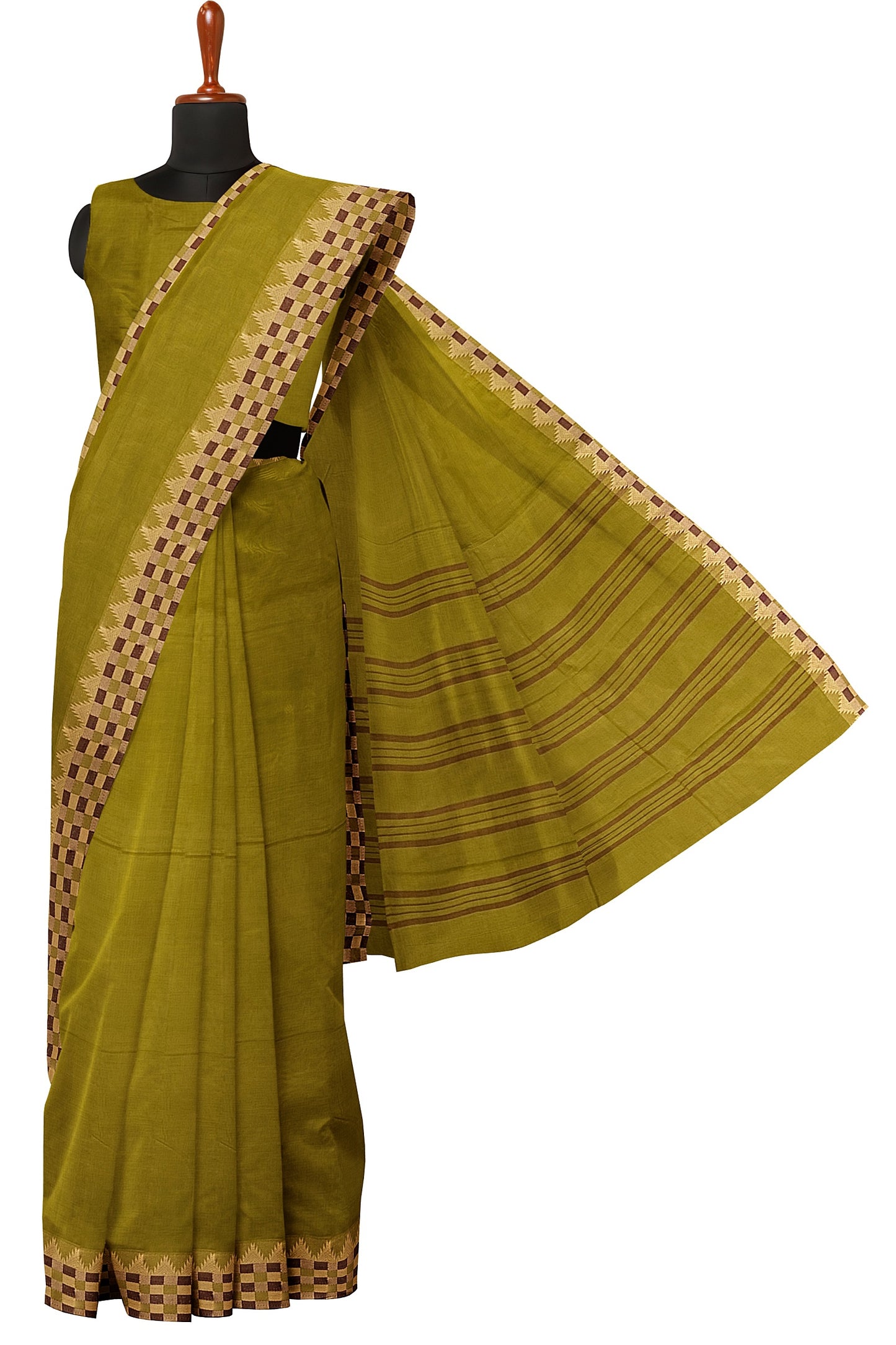 SENSAN Women’s  Kanchi Cotton Saree with Blouse Piece [SKU:773]