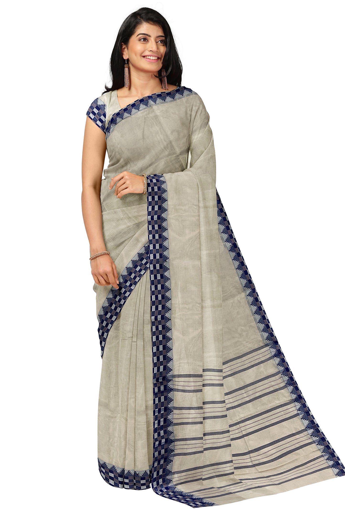 SENSAN Women’s  Kanchi Cotton Saree with Blouse Piece [SKU:773]